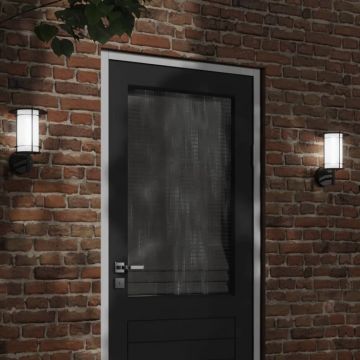 vidaXL Lampă exterioară de perete, negru, oțel inoxidabil