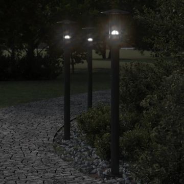 vidaXL Lampă exterioară de podea, negru, 100 cm, oțel inoxidabil