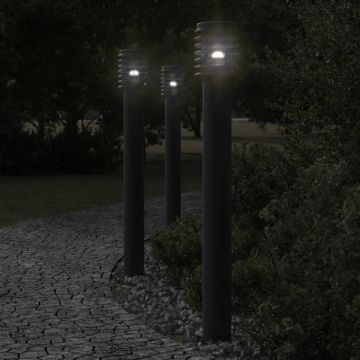 vidaXL Lampă exterioară de podea, negru, 110 cm, oțel inoxidabil