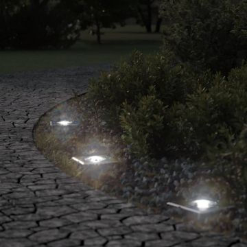 vidaXL Lampă exterioară de sol, pătrat, negru, 10,5x10,5 cm, aluminiu