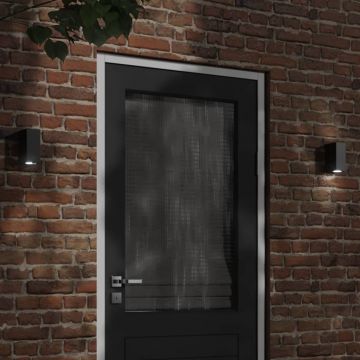 vidaXL Lămpi exterioare de perete cu LED 2 buc. negru, aluminiu turnat