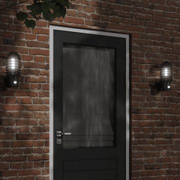 vidaXL Lămpi exterioare de perete cu senzori, 2 buc., negru, oțel inox
