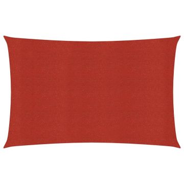 vidaXL Pânză parasolar, roșu, 5x7 m, HDPE, 160 g/m²