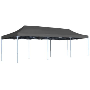 vidaXL Cort de petrecere pliabil, antracit, 3 x 9 m