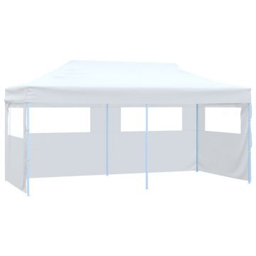 vidaXL Cort de petrecere pliabil cu 4 pereți, alb, 3 x 6 m, oțel
