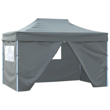 vidaXL Cort pliabil pop up cu 4 pereți laterali, antracit, 3 x 4,5 m