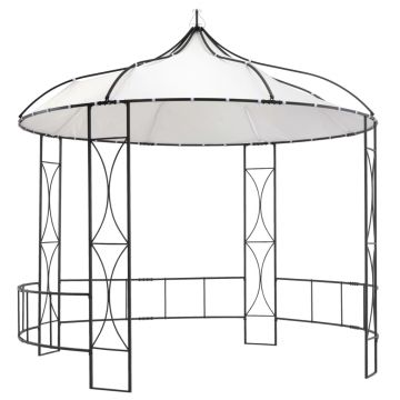 vidaXL Pavilion, alb, 300 x 290 cm, rotund