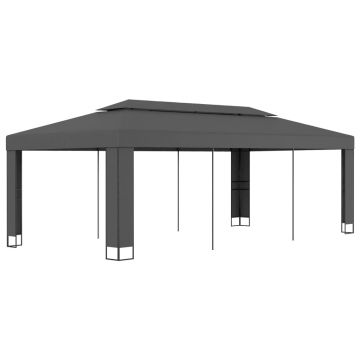 vidaXL Pavilion cu acoperiș dublu, antracit, 3 x 6 m vidaXL Pavilion cu acoperiș dublu, antracit, 3 x 6 m