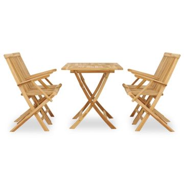 vidaXL Set mobilier de exterior, 5 piese, lemn masiv de tec