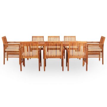 vidaXL Set mobilier de exterior cu perne 9 piese lemn masiv de acacia