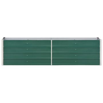 vidaXL Strat înălțat de grădină verde 240 x 40 x 45 cm oțel galvanizat vidaXL Strat înălțat de grădină verde 240 x 40 x 45 cm oțel galvanizat