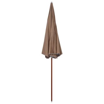 vidaXL Umbrelă de soare cu stâlp din oțel, gri taupe, 300 cm