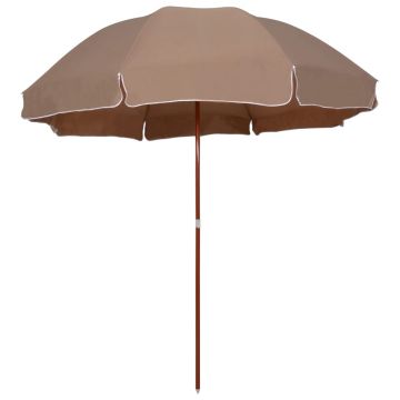 vidaXL Umbrelă de soare de grădină, stâlp din oțel, taupe, 300 cm