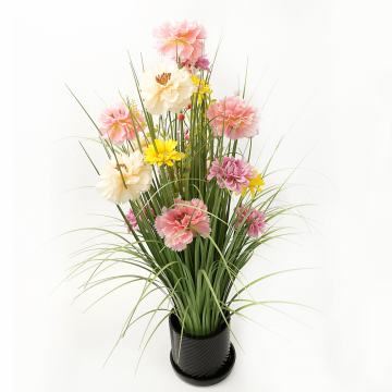 Aranjament decorativ flori artificiale, multicolor, 64 cm