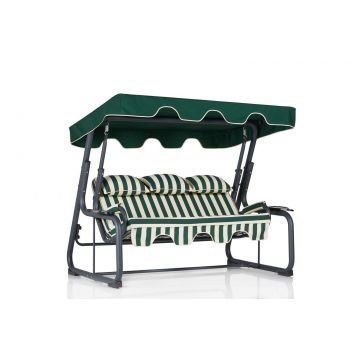 Balansoar de gradina cu 3 locuri Timsah, Verde, 200 x 165 x 110 cm