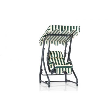 Balansoar de gradina cu un singur loc Extensibila Sirin, Verde, 100 x 165 x 110 cm