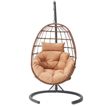 Balansoar de Gradina cu un singur loc Tavus, Maro - Bej, 120 x 214 x 120 cm