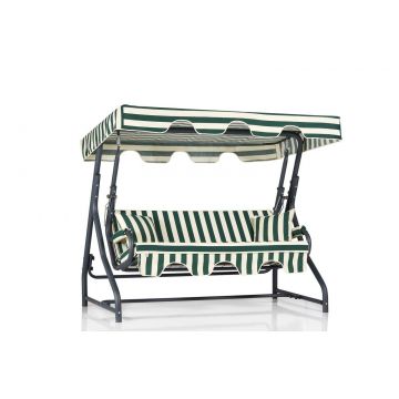 Balansoar de gradina Extensibila 3 locuri Suceava, Verde, 200 x 165 x 110 cm