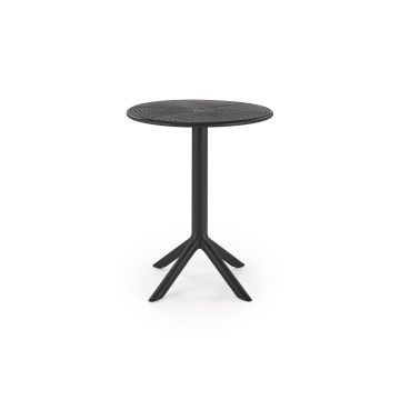 Masa Hagen 482, Ø60 cm, Polipropilena, Negru