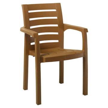 Scaun exterior Fiery plastic culoare teak Scaun exterior Fiery plastic culoare teak