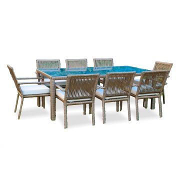 Set De Lounge De Gradina Leros, Maro Inchis, 7 piese