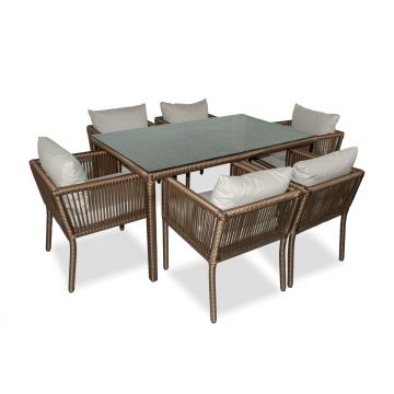 Set De Lounge De Grădină Vera 150, Maro Inchis, 150X75X90 Cm