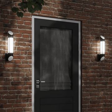 vidaXL Corpuri de iluminat exterior de perete 2 buc argintiu oțel inox