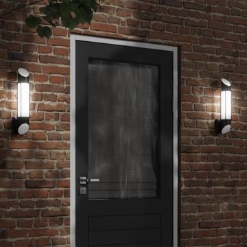 vidaXL Lampă exterioară de perete, negru, oțel inoxidabil