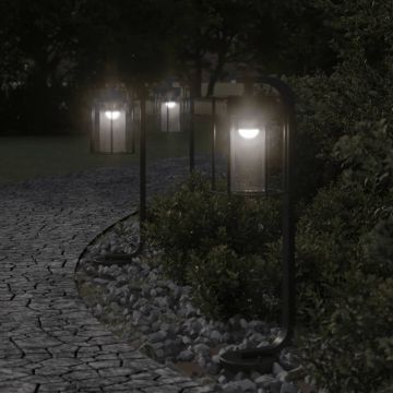 vidaXL Lampă exterioară de podea, negru, 60 cm, oțel inoxidabil