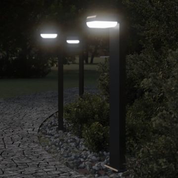 vidaXL Lămpi exterioare de podea 3 buc. negru 80 cm aluminiu turnat