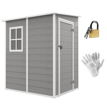 Outsunny Magazie din metal pentru gradina, Gri