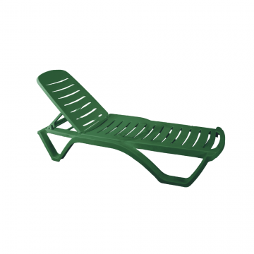 Sezlong plaja Aqua, plastic, 200 x 72 x 32 cm, verde