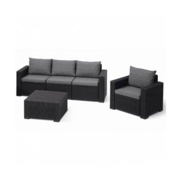 Canapea exterior cu 3 locuri California Keter, Grafit