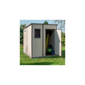 Magazie din plastic KETER Pent 66 bej, 183.5 × 185 cm