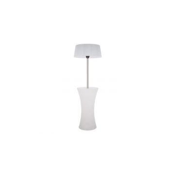 Masa cafea cu lumina LED si  incalzitor 900 1200 2100W HOT diametru 75.5 alb