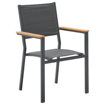 Scaun De Grădină in lemn, metal, textil antracit