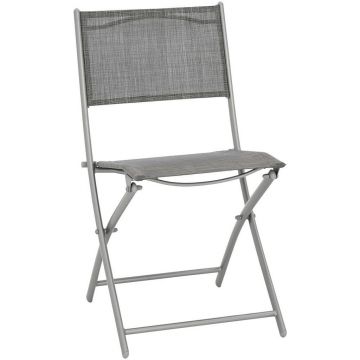 Scaun Pliant Pentru Grădină in metal, textil maro, argintiu