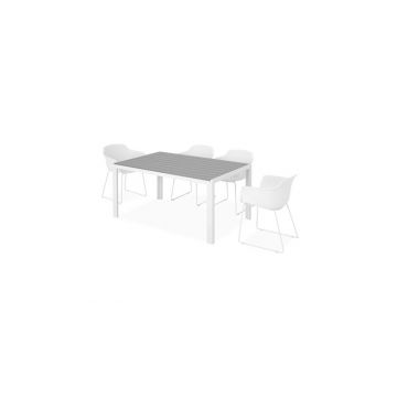 Set 4 scaune si masa ENCORE LILAC  alb cu gri