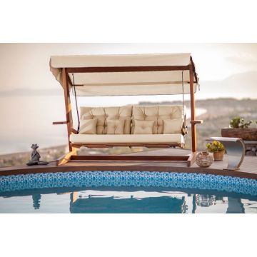 Balansoar cu 3 locuri Luna Deluxe 2600 Bej 260x200x195 cm