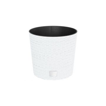 Jardiniera cu interior detasabil, alb, 15 / 15,3 l, pp ratan
