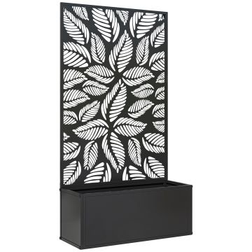 Outsunny Jardinieră cu Grilaj pentru Plante Cățărătoare cu Montare pe Perete sau Independent, 61x23x113 cm, Negru | Aosom Romania