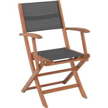 Scaun Pliant De Exterior in lemn, textil gri, culoare natur