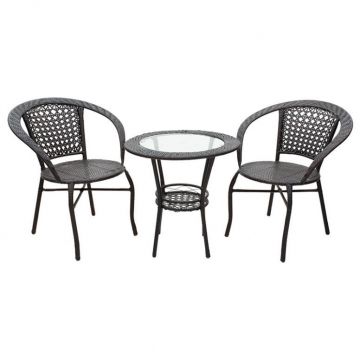 Set Masa si Scaune Lounge Saylor 3 Piese Maro Set Masa si Scaune Lounge Saylor 3 Piese Maro