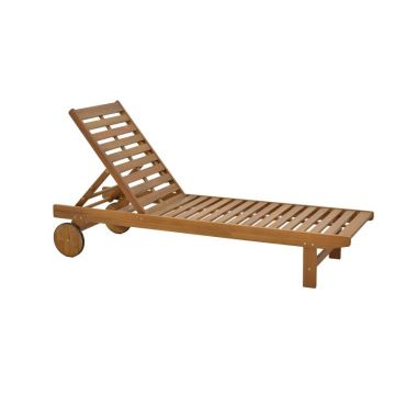 Sezlong , Model Weylar, culoare natural, lemn masiv salcam, 60x193x30 cm
