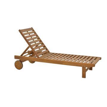 Sezlong , Model Weylar, culoare natural, lemn masiv salcam, 60x193x30 cm