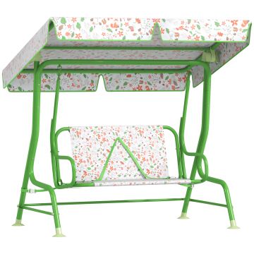 AIYAPLAY Leagăn pentru Copii cu Copertină Reglabilă și Centură de Siguranță, 120x112x75 cm, Verde | Aosom Romania