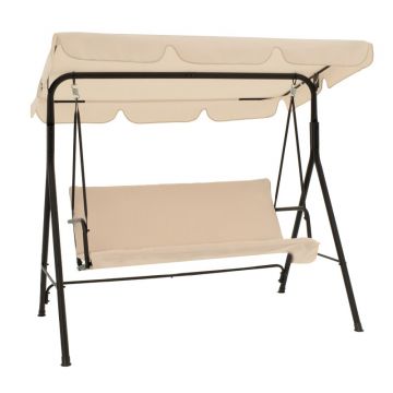 Balansoar de Gradina Model Globo, Bej/Negru, 170x110x153 cm