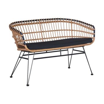 Canapea cu 2 locuri cu spatiu de depozitare pentru gradina de gradina Naoki Pako World Natural 120x62x79 cm