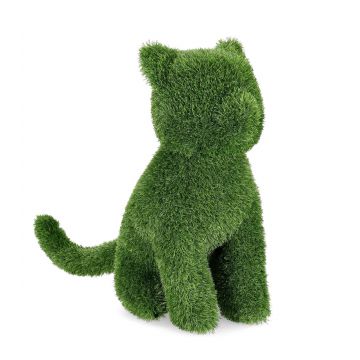 Figurina din iarba artificiala Cat, Bizzotto, 40x31x67 cm, polietilena, verde