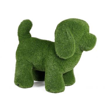 Figurina din iarba artificiala Dog, Bizzotto, 100x50x88 cm, polietilena, verde